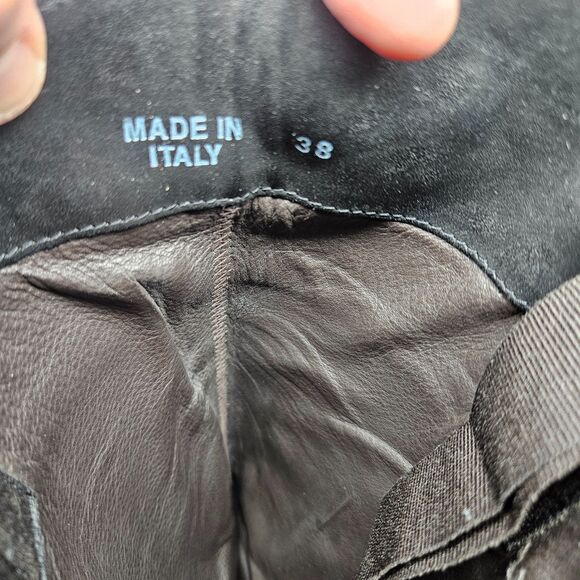 GOLDEN GOOSE Tall Leather Boots Clamp Heel Black Women's 38 US 7, 7.5 Equestrian - Picture 11 of 16